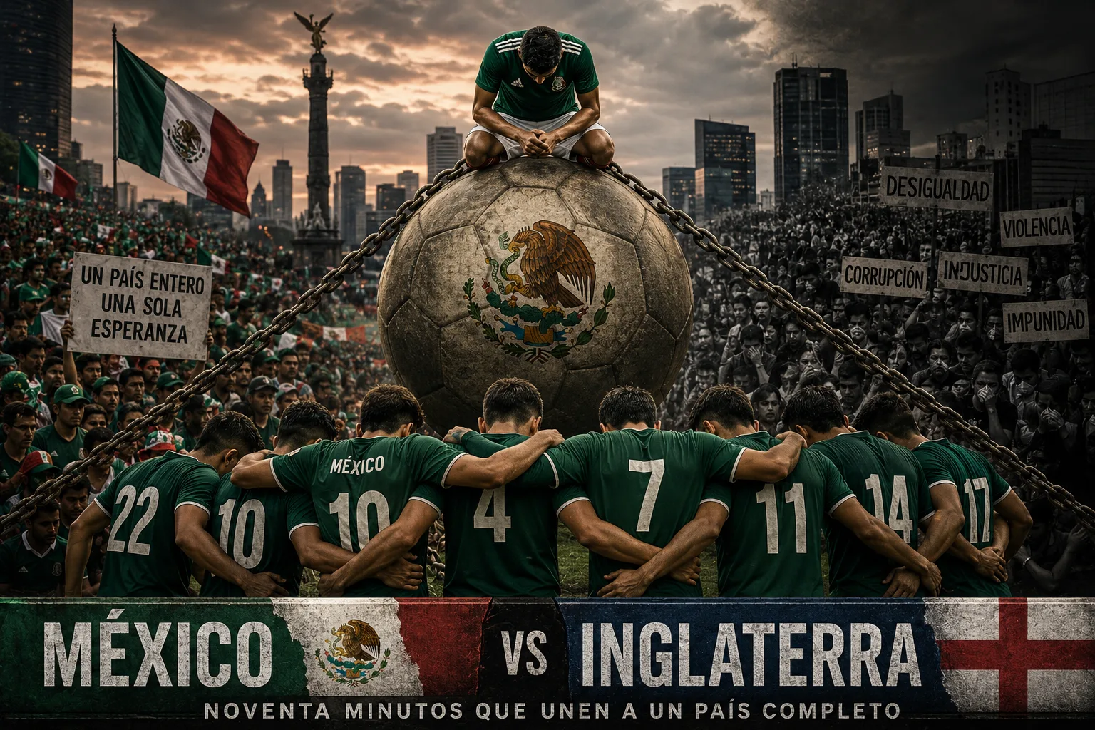 Cuando once jugadores cargan el peso de un país
