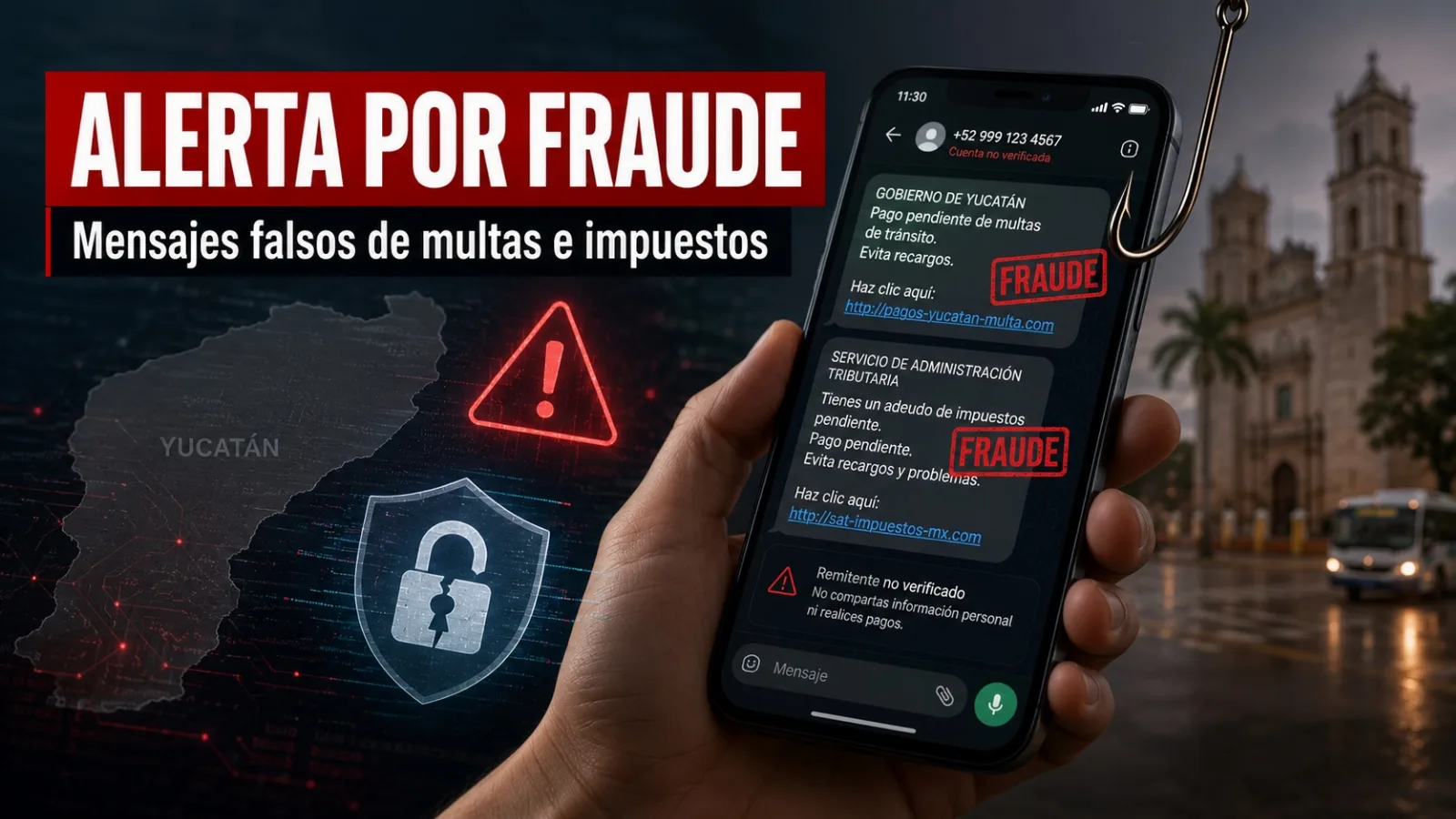 Gobierno de Yucatán alerta por fraude con mensajes falsos de multas e impuestos