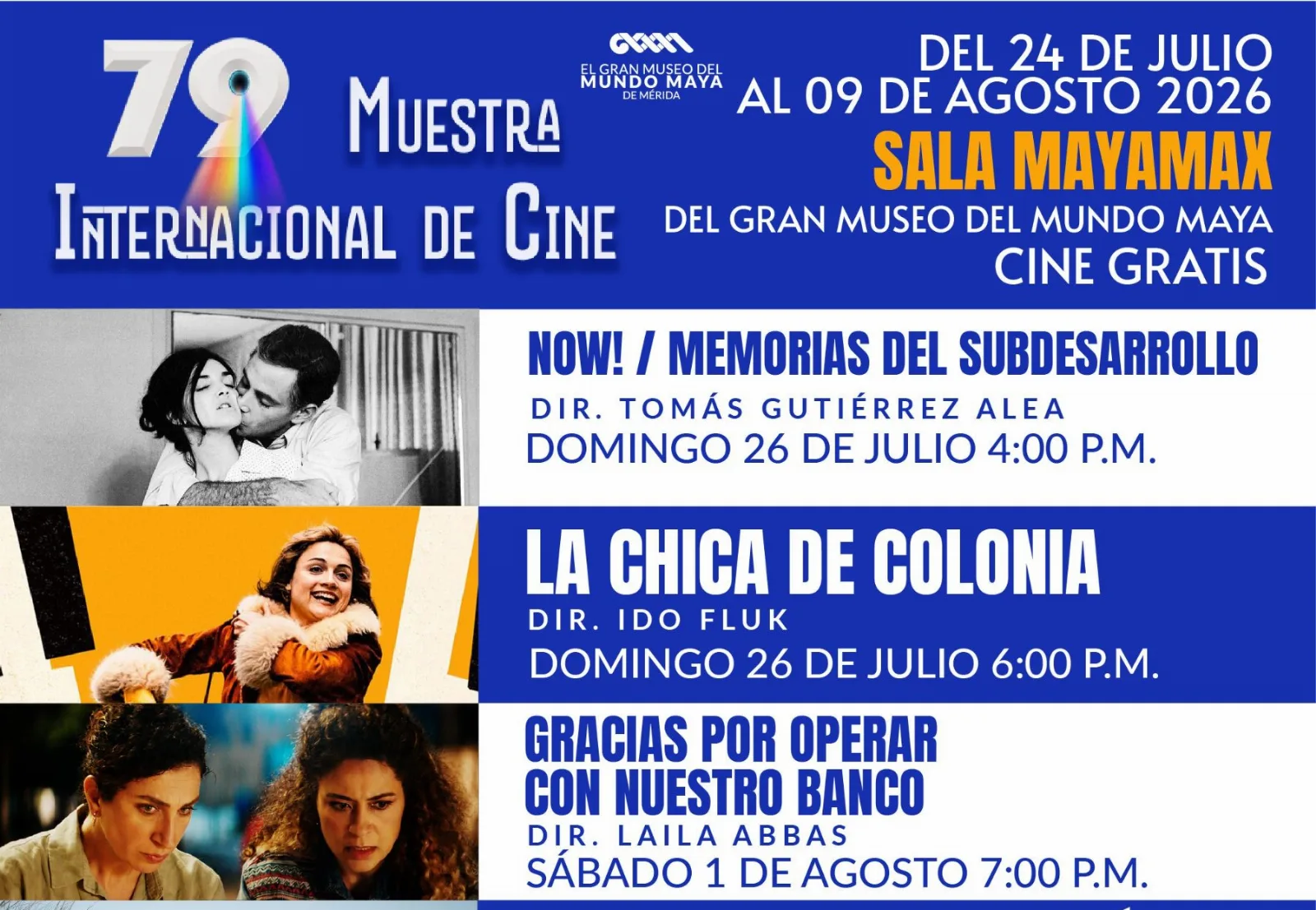 Yucatán recibe la 79.ª Muestra Internacional de Cine con 13 películas gratuitas