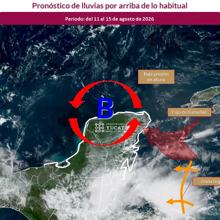 Procivy alerta por lluvias vespertinas en Yucatán hasta el 15 de agosto