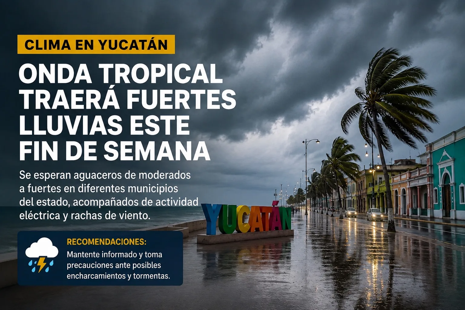 Clima en Yucatán: onda tropical traerá fuertes lluvias este fin de semana