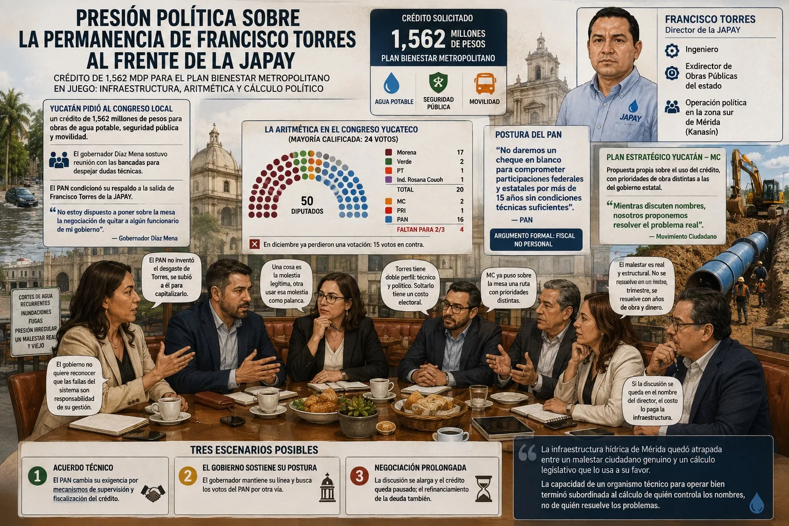 Presión política sobre la permanencia de Francisco Torres al frente de la JAPAY