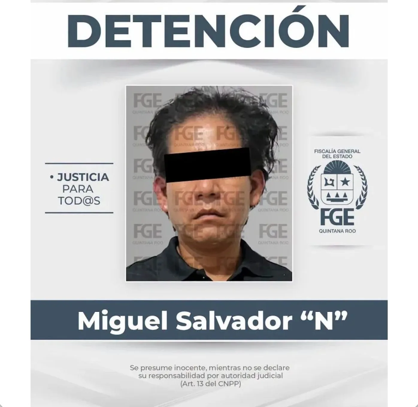 Capturan a sospechoso por feminicidio de una menor de 15 años en Cancún