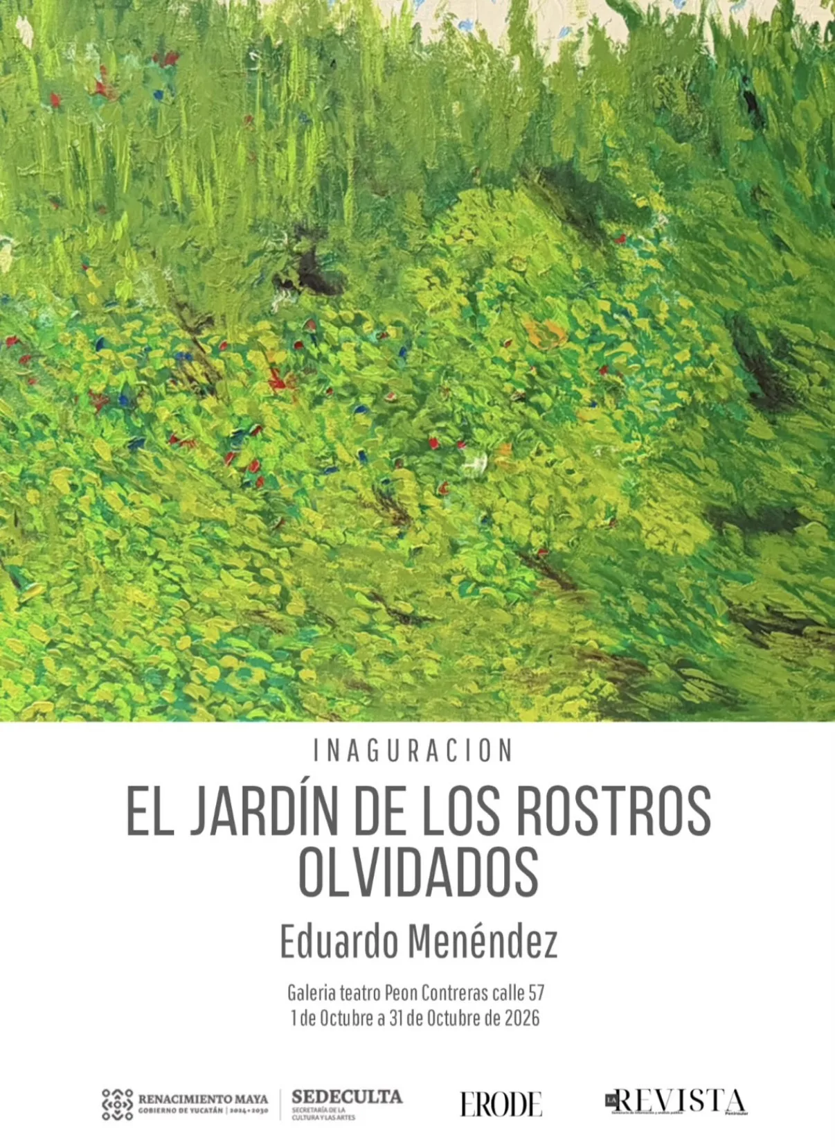 Eduardo Menéndez inaugura “El jardín de los rostros olvidados” en el Teatro Peón Contreras