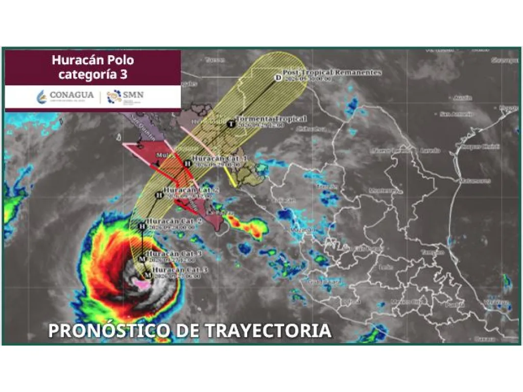 Huracán Polo se acerca a Baja California Sur como categoría 3; prevén lluvias torrenciales