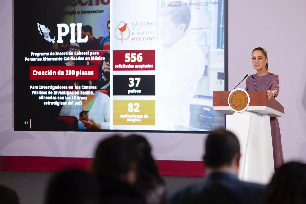 Clauidia Sheinbaum anuncia aumento de 111% al fondo de investigación científica y tecnológica