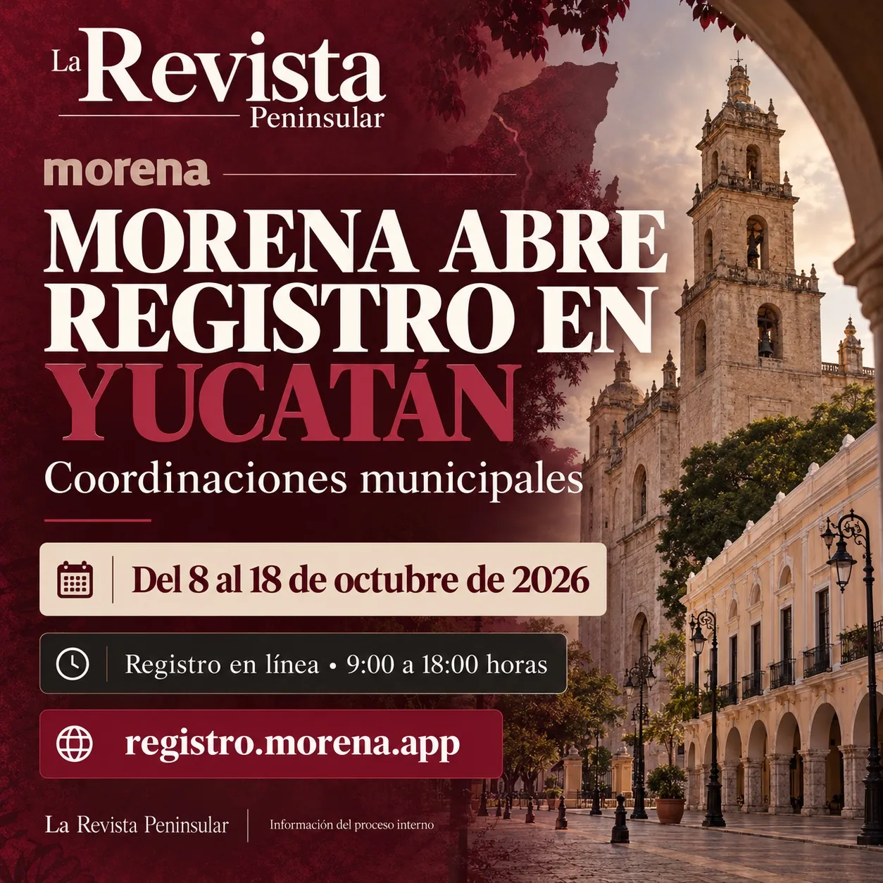 Morena abre registro para coordinaciones municipales en Yucatán: fechas y requisitos