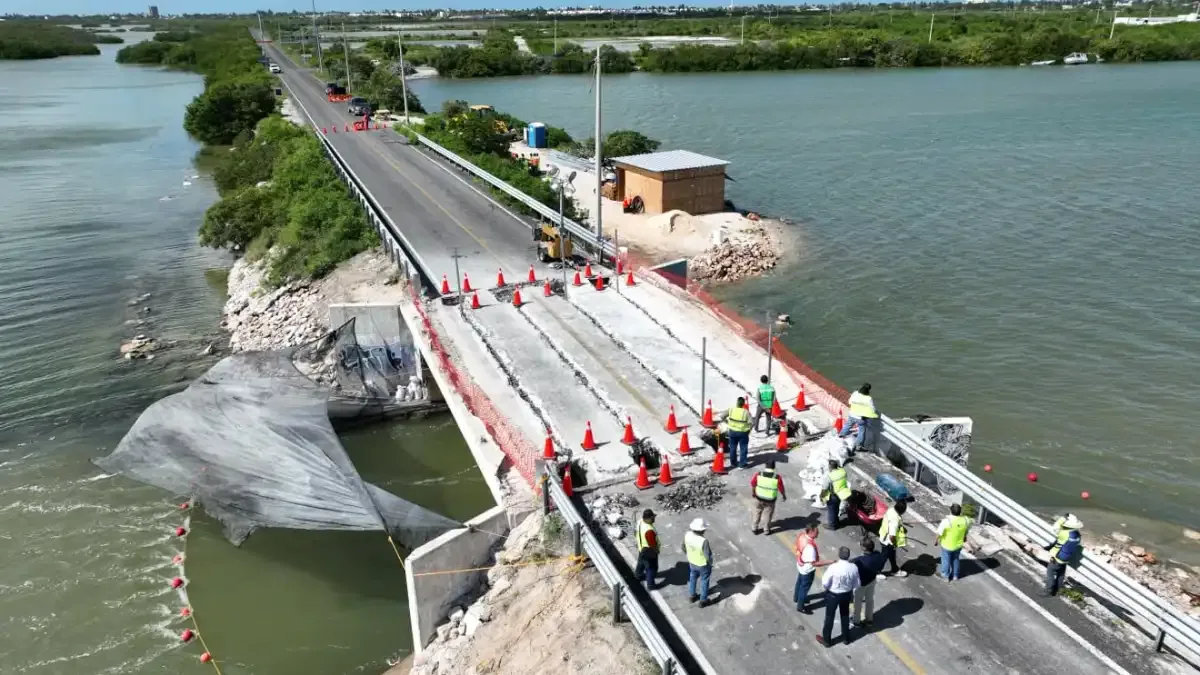 SICT reporta avance de 60% en reconstrucción del puente Yucalpetén II en Progreso