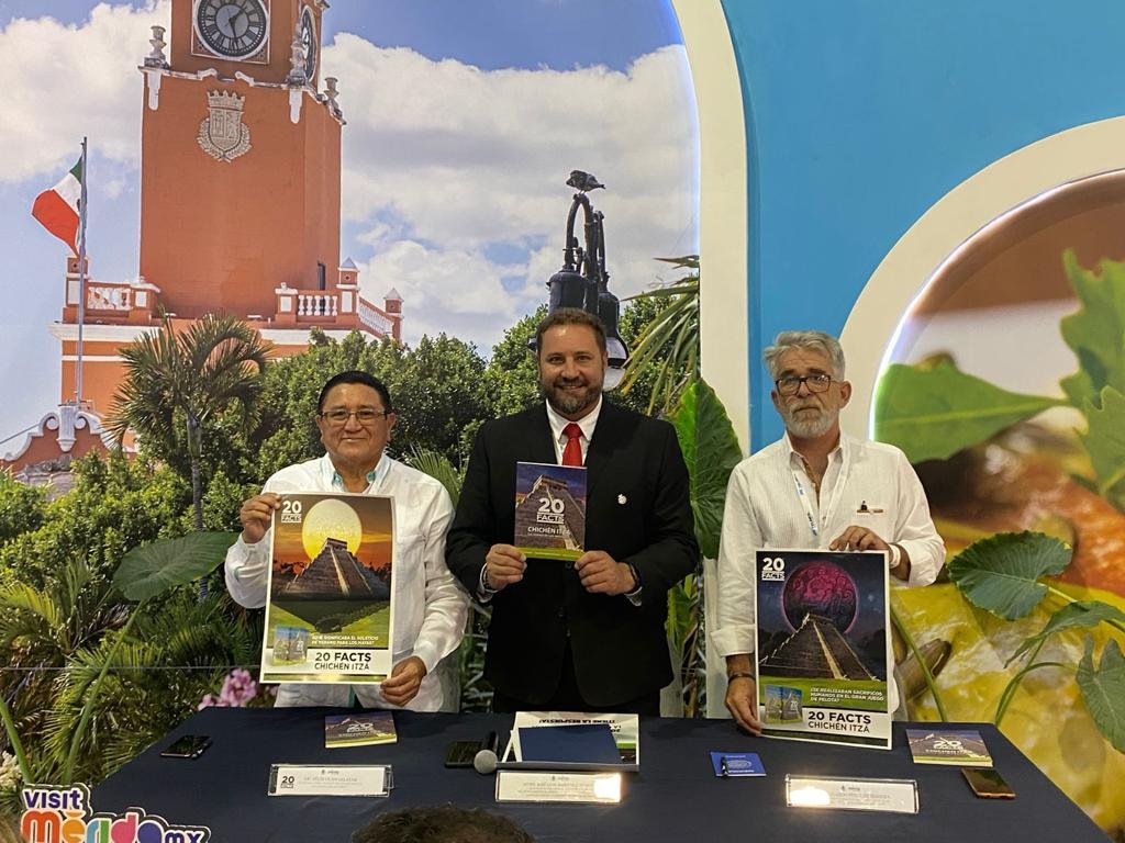 Presentan el libro "20 Facts de Chichén Itzá, la Ciudad de los Misterios", en el Tianguis Turístico de México