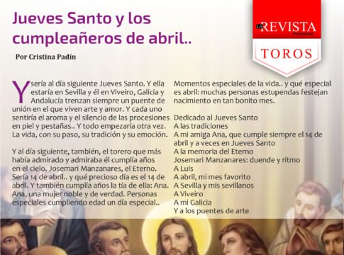 Jueves Santo y los cumpleañeros de abril...