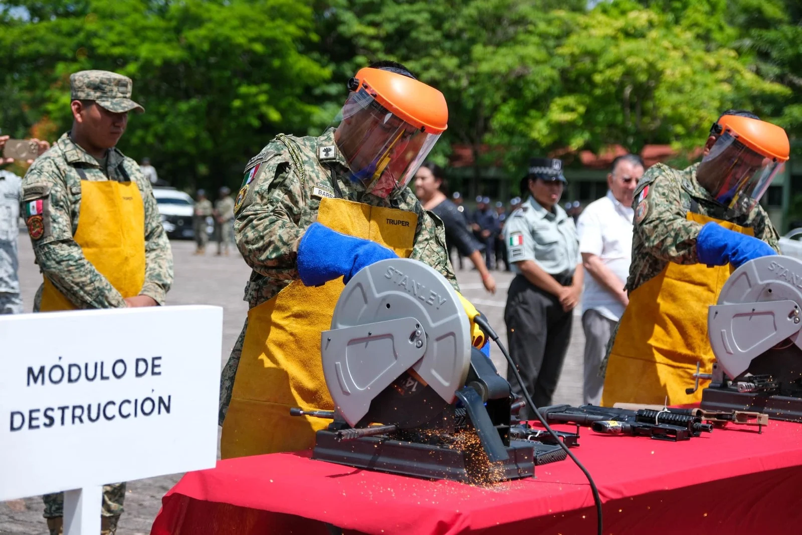 La SEDENA destruye 381 armas en Quintana Roo como parte de la estrategia de desarme