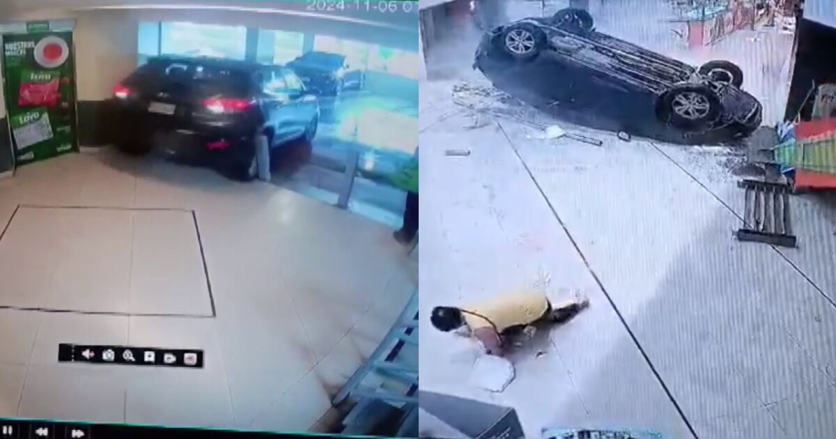 Milagro en Santo Domingo: Cinco heridos tras caída de auto en supermercado