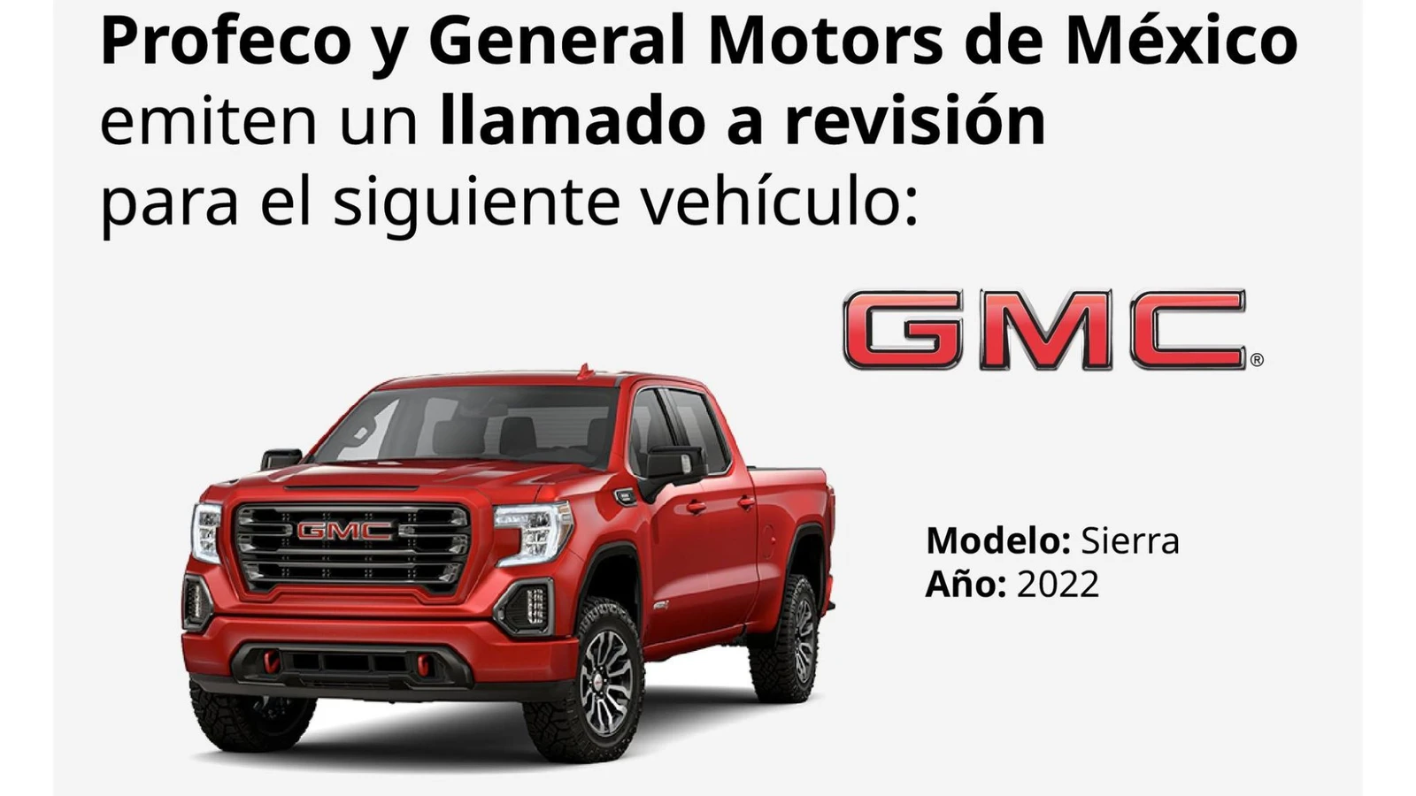 GMC Sierra 2022 es llamada a revisión en México por riesgo de desprendimiento en el deflector de la parrilla