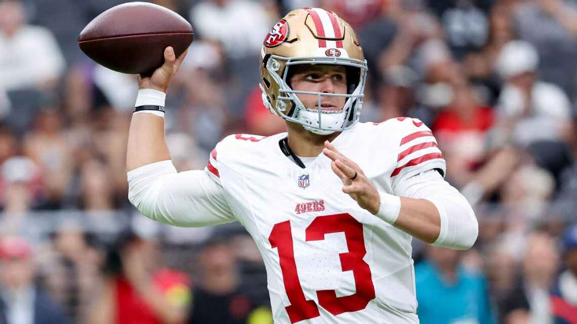 49ers se debilitan: Purdy, Jennings y Pearsall descartados para enfrentar a Rams