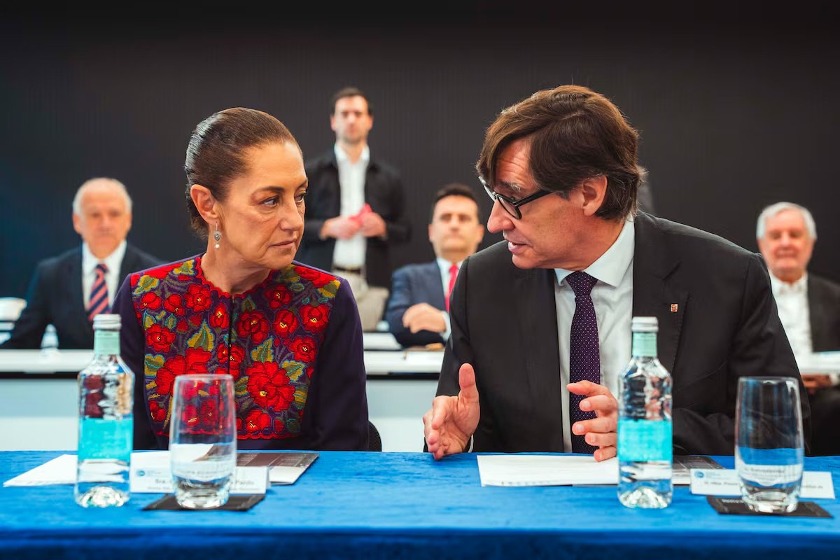 En Barcelona, Sheinbaum buscó recuperar el liderazgo de México