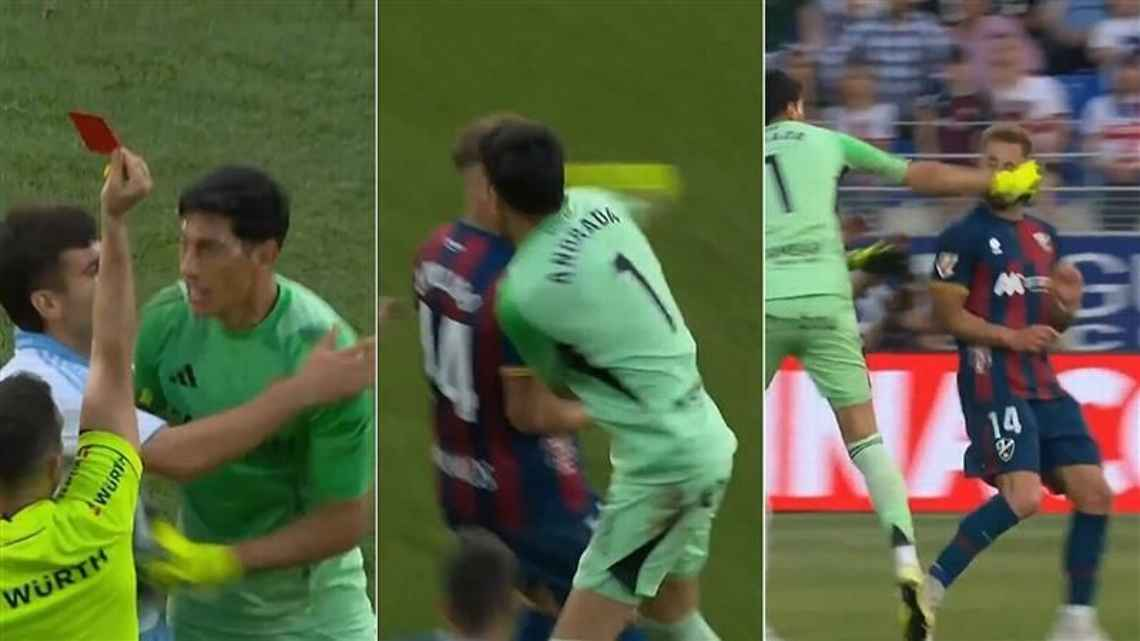 Brutal reacción de Andrada termina en caos durante Zaragoza vs Huesca