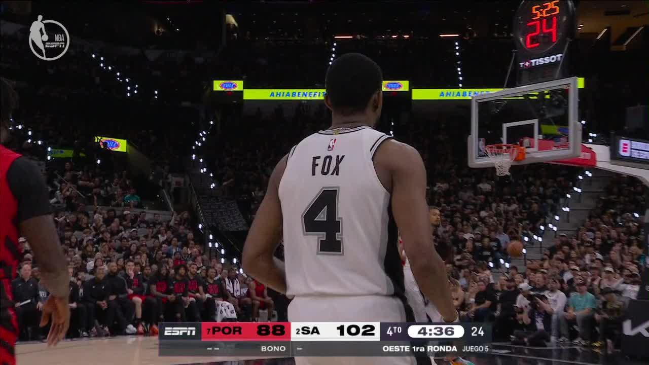 Spurs arrasan a Portland y avanzan a semifinales del Oeste con dominio absoluto