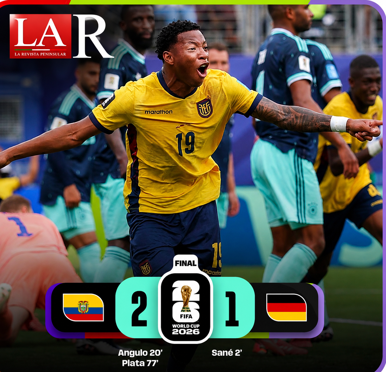 Ecuador hace historia: vence 2-1 a Alemania y clasifica a los dieciseisavos del Mundial 2026