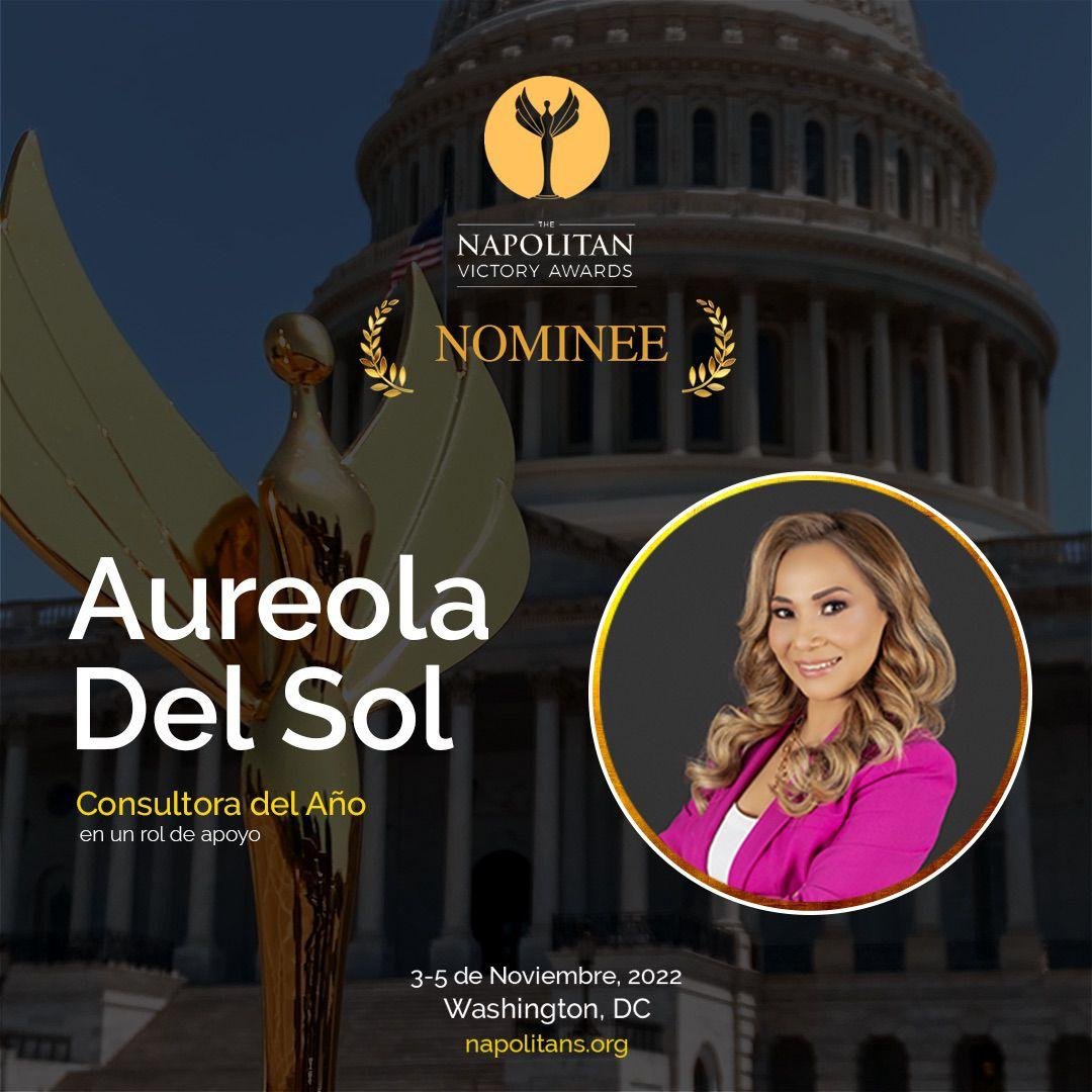 Aureola del Sol ha sido nominada como consultora del año en un rol de apoyo en los Napolitan Victory Awards.