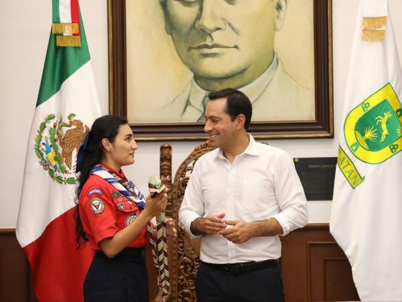 Por un día, la joven scout Adriana Marilú Gamboa Méndez se desempeñará como Gobernadora de Yucatán