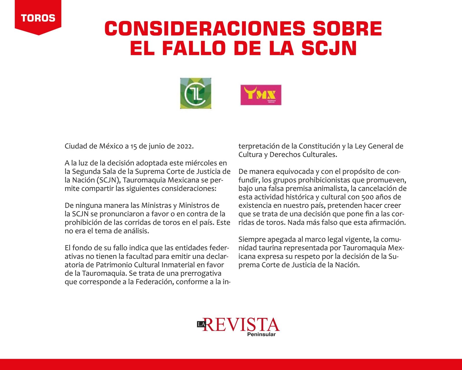 Consideraciones sobre el fallo de la SCJN