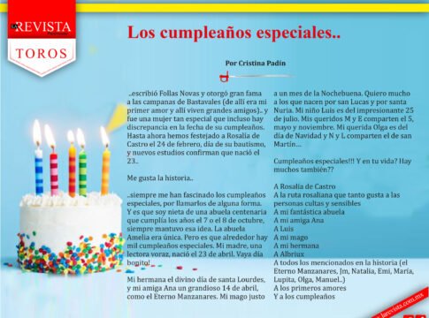 Los cumpleaños especiales...