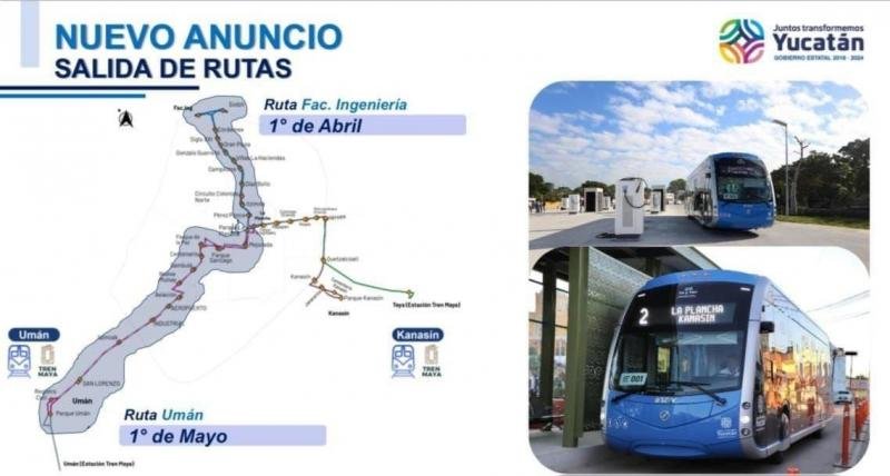 Las nuevas rutas de La Plancha a la Facultad de Ingeniería y a Umán del Ie-Tram iniciarán operaciones próximamente