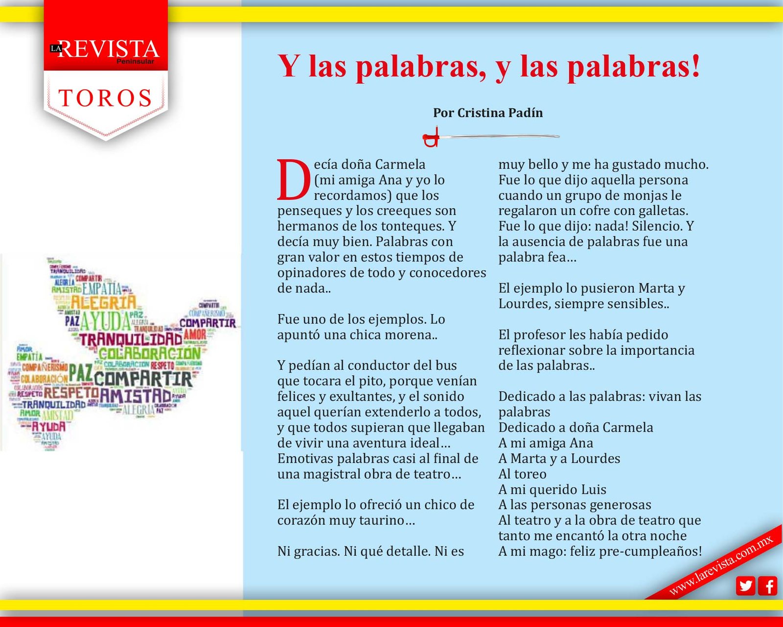 ¡Y las palabras, y las palabras!