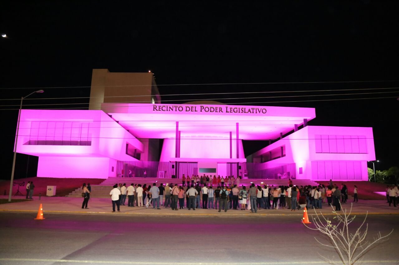 El Congreso se ilumina de rosa