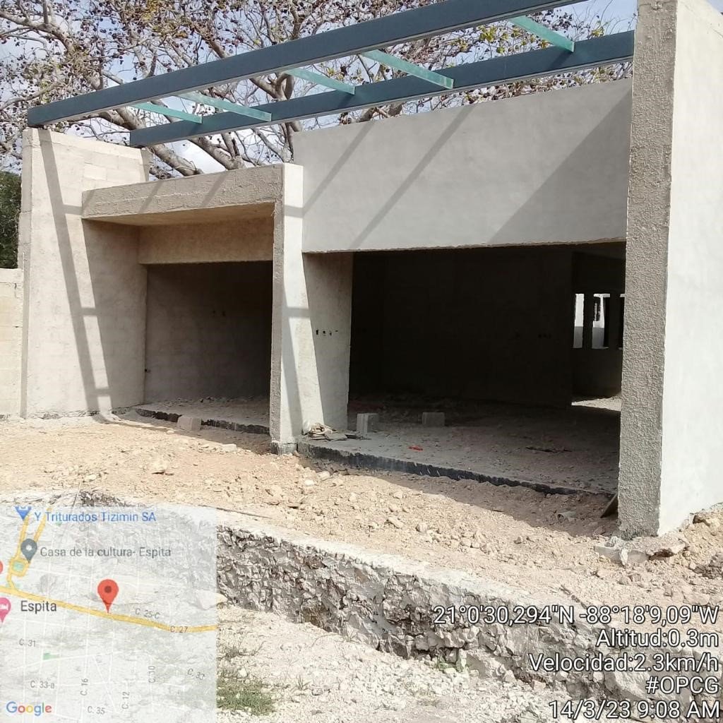Extraña suspensión en obra ilegal de la  Unidad Básica de Rehabilitación en Espita