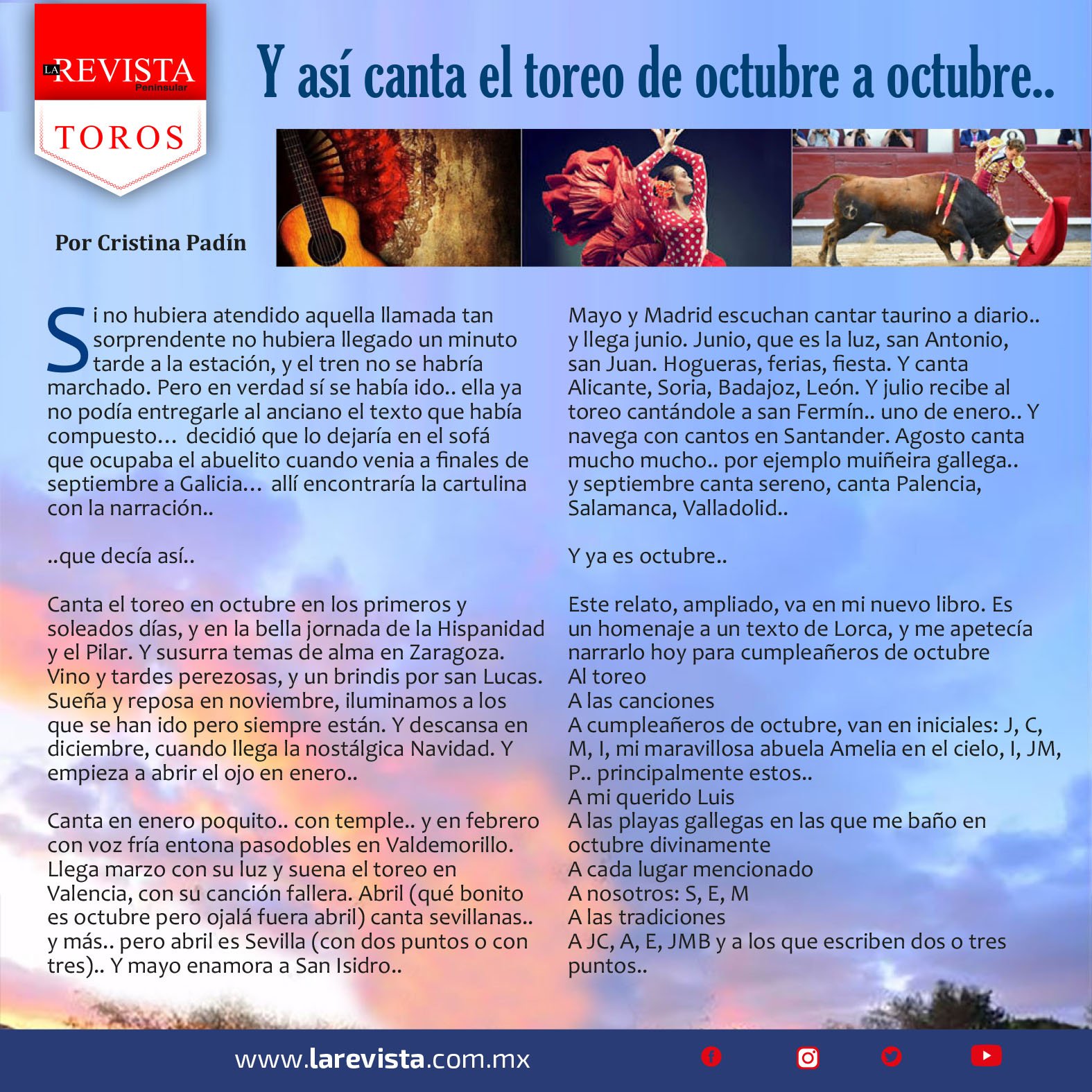 Y así canta el toreo de octubre a octubre...