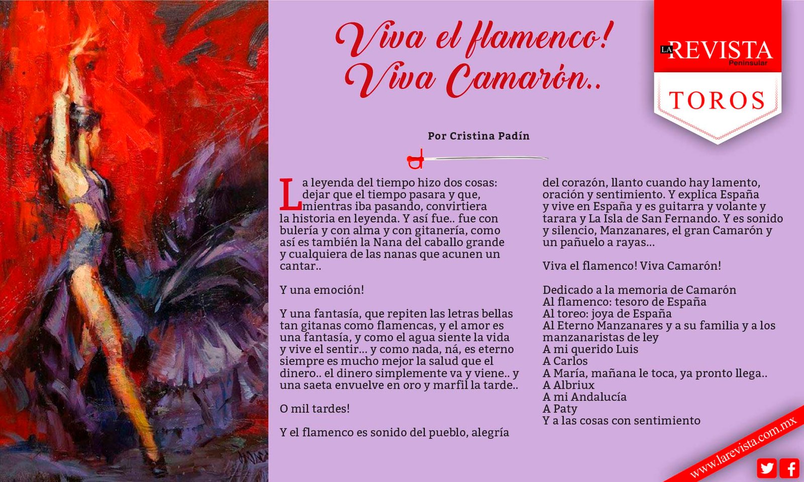 Viva el flamenco! Viva Camarón..