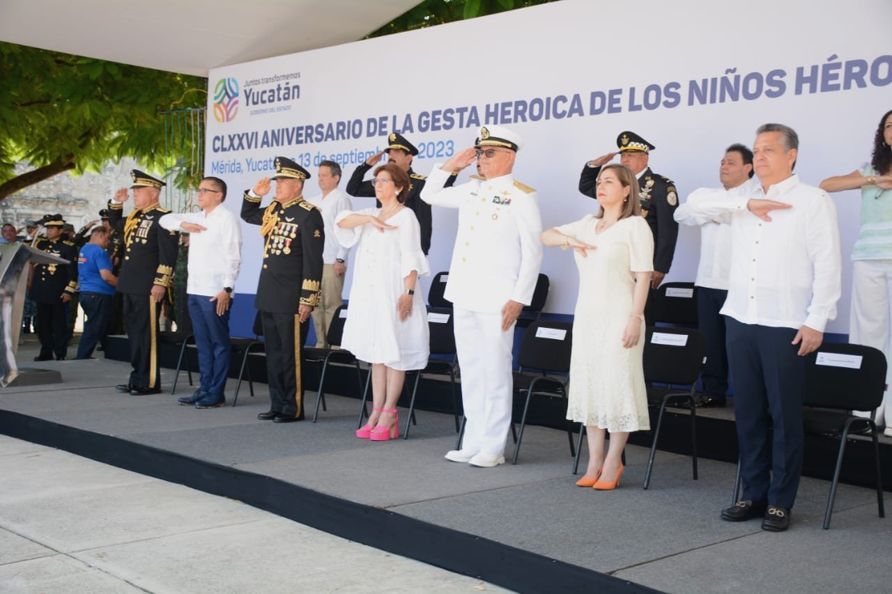 Rememoran en Yucatán el 176 aniversario de la gesta de los Niños Héroes de Chapultepec