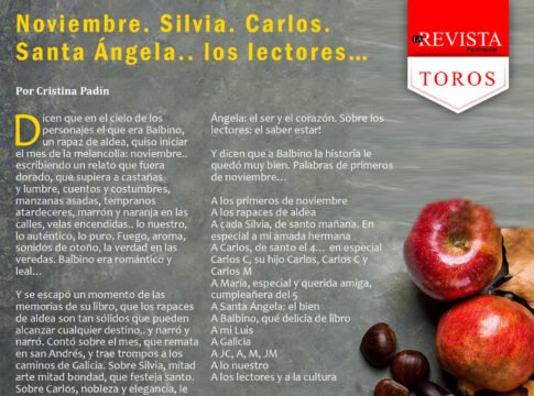 Noviembre... Silvia... Carlos... Santa Ángela... los lectores…