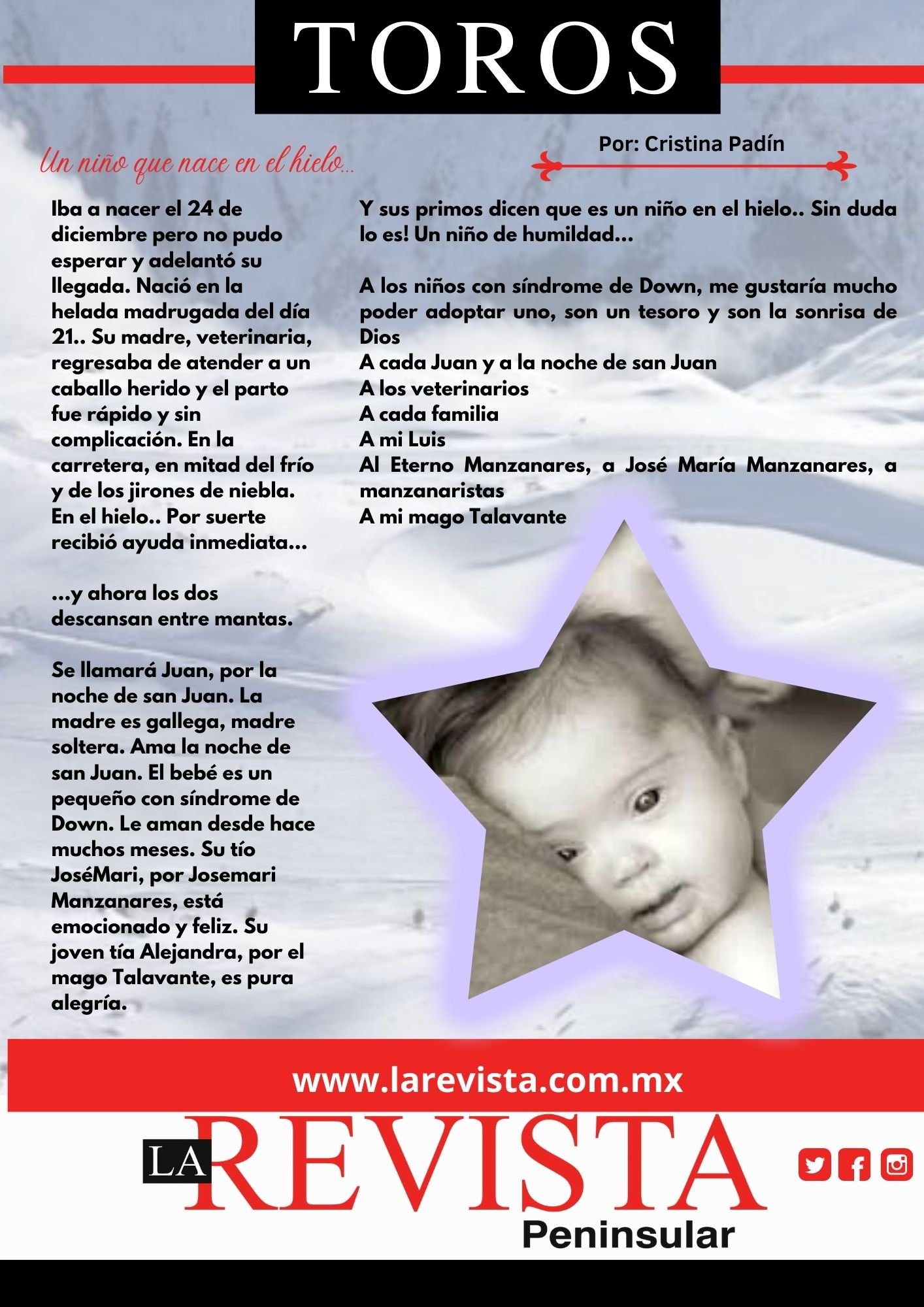 Un niño que nace en el hielo...