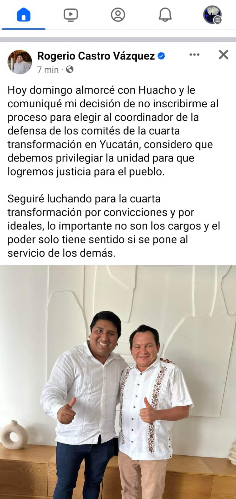 Rogerio se baja y se suma a Huacho Diaz