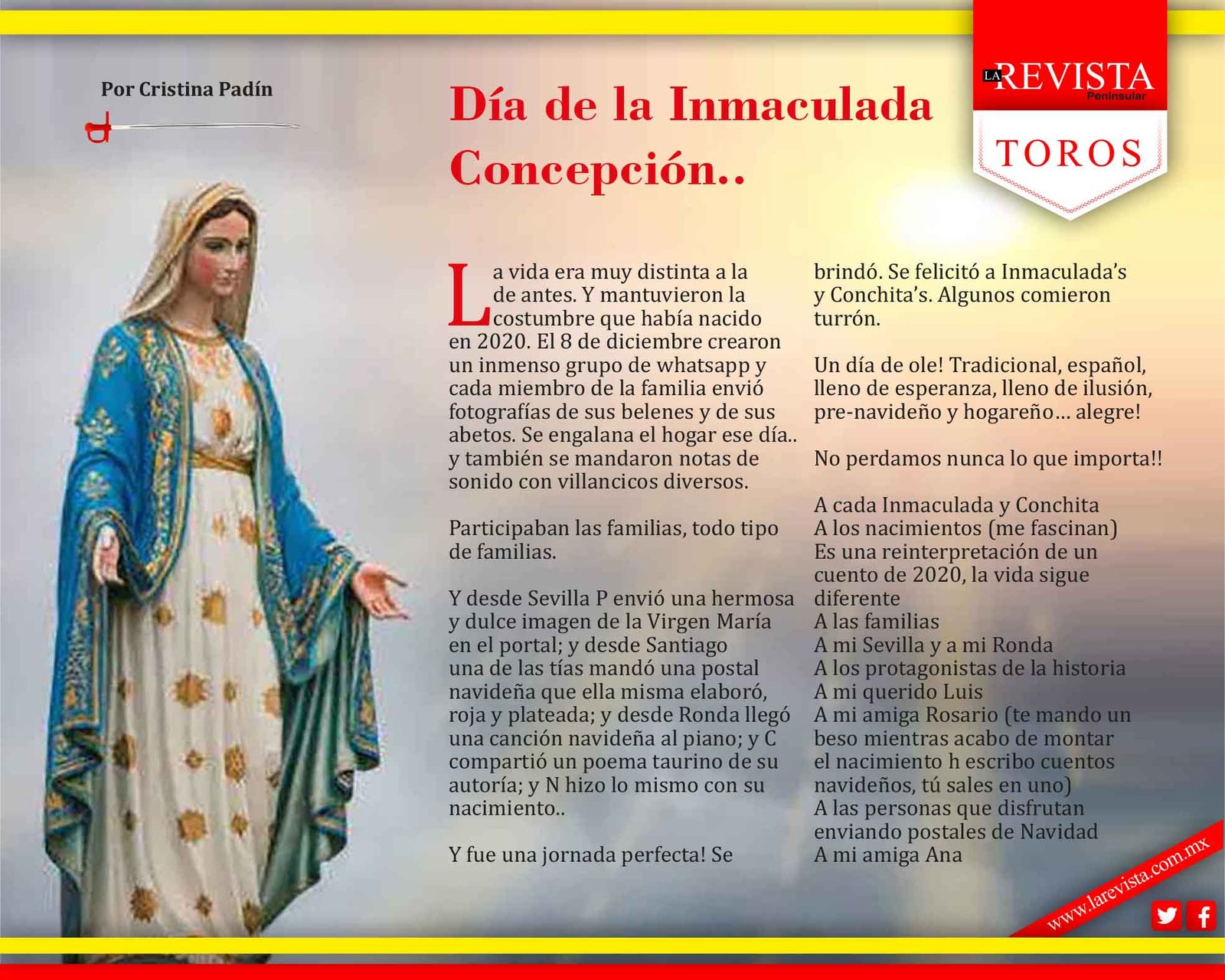Día de la Inmaculada Concepción...