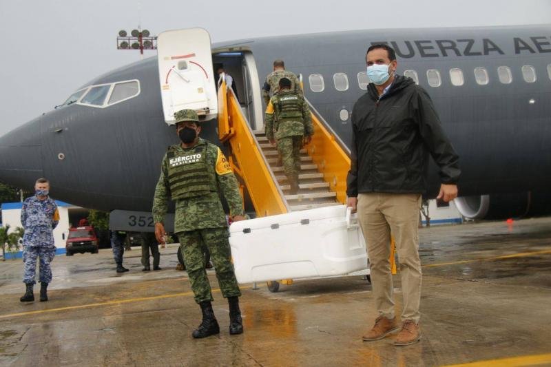 Nuevo cargamento con 260,000 vacunas contra el Coronavirus arribó a Yucatán
