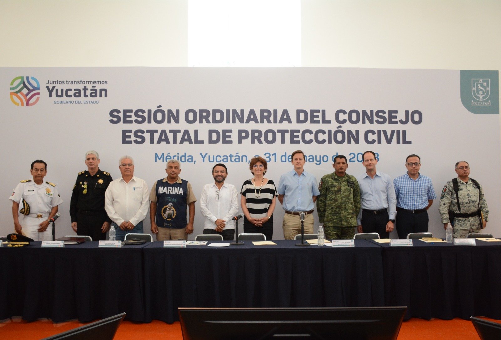 Sesiona Consejo Estatal de Protección Civil de Yucatán por inicio de la Temporada de Huracanes 2023