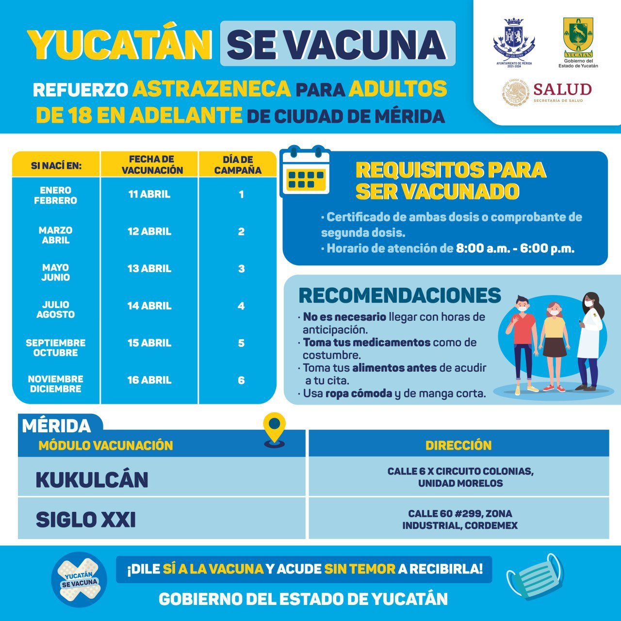 Personas de 18 años en adelante comenzarán a recibir la dosis de refuerzo contra el Coronavirus el próximo lunes 11 abril