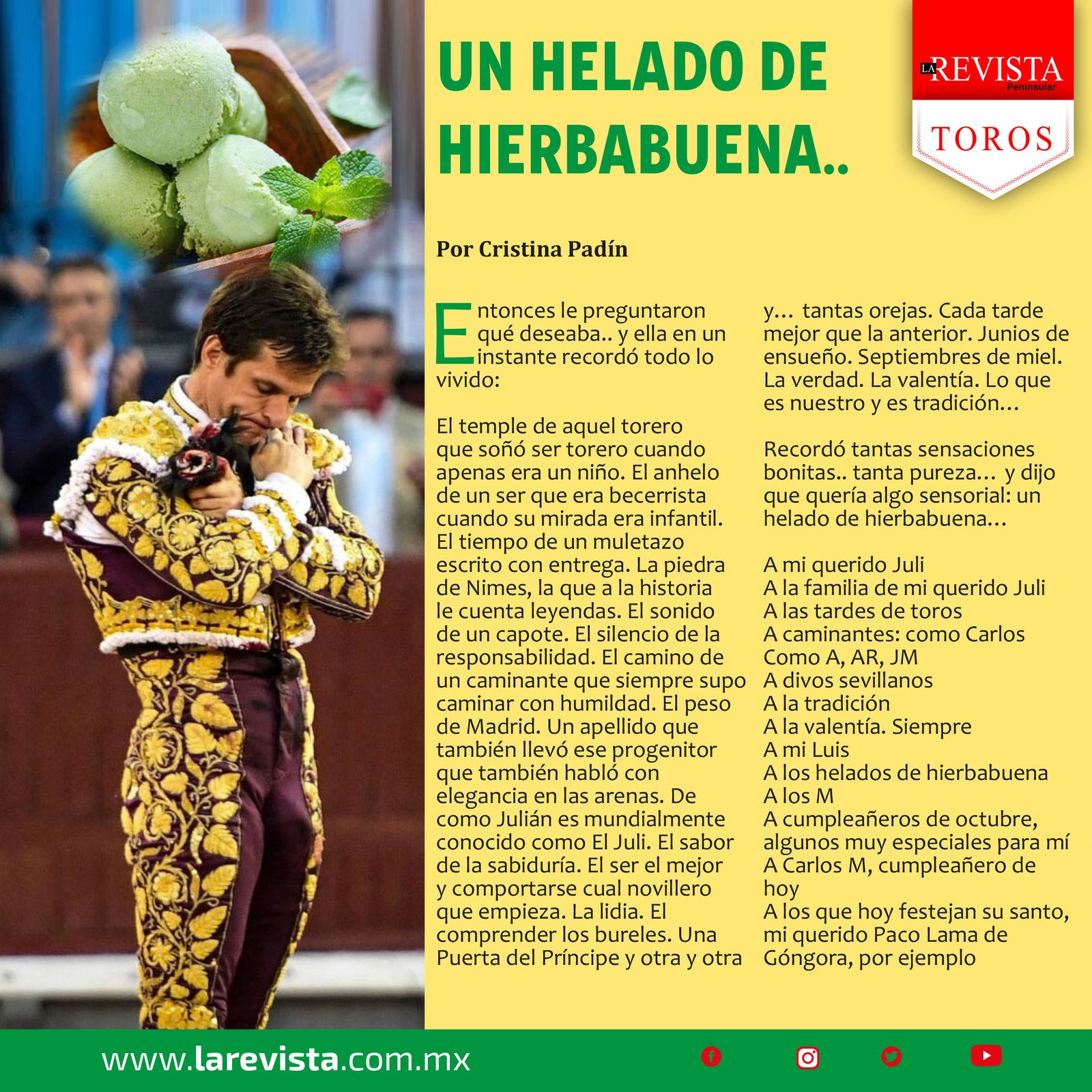 Un helado de hierbabuena..