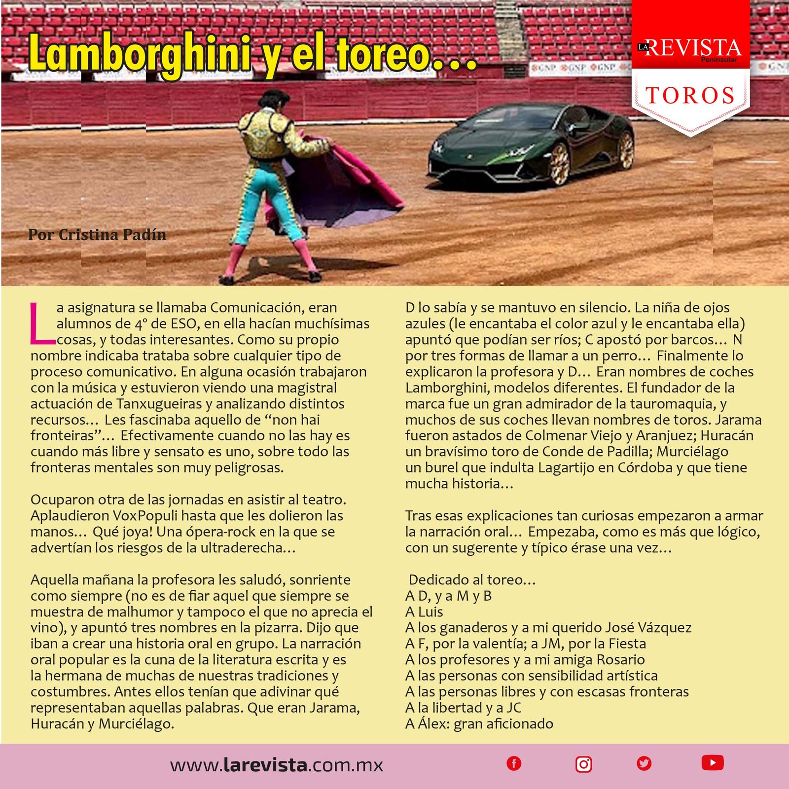 Lamborghini y el toreo...